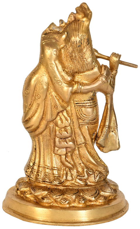 8" Radha Krishna In Brass | Handmade | Made In India