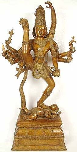39" Handmade Lord Shiva Brass Sculpture for Spiritual Home Decor