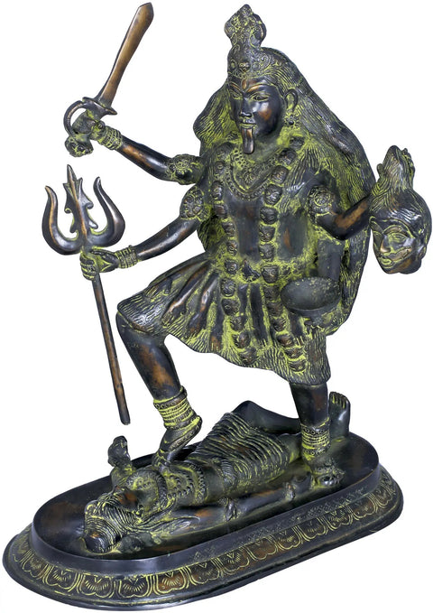 16" Mother Kali In Brass | Handmade | Made In India