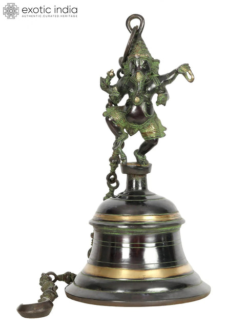 20" Large Size Auspicious Ganesha-Bell In Brass | Handmade | Made In India