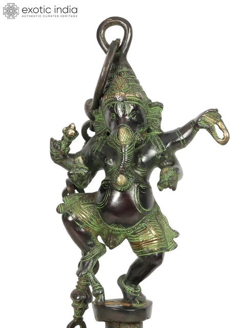 20" Large Size Auspicious Ganesha-Bell In Brass | Handmade | Made In India