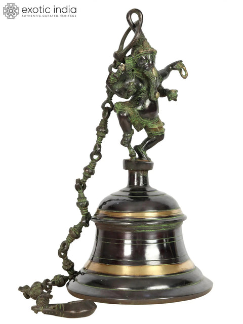 20" Large Size Auspicious Ganesha-Bell In Brass | Handmade | Made In India