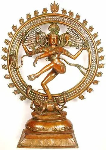 40" Large Nataraja Brass Statue | Handmade Indian Craft | Divine Ananda-Tandava Sculpture