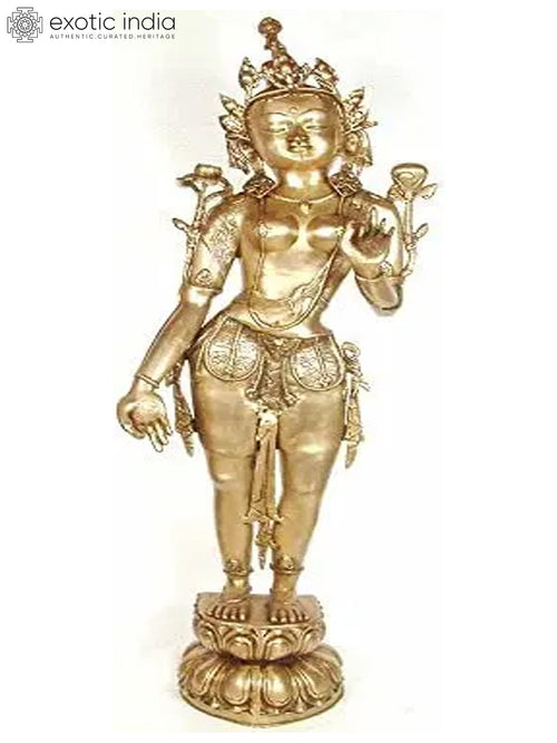 52" Large Brass Goddess Tara Handmade Sculpture for Altar