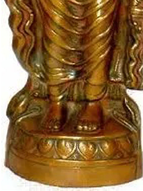 24" Lord Buddha Brass Figurine | Handmade in India | Symbol of Peace & Enlightenment