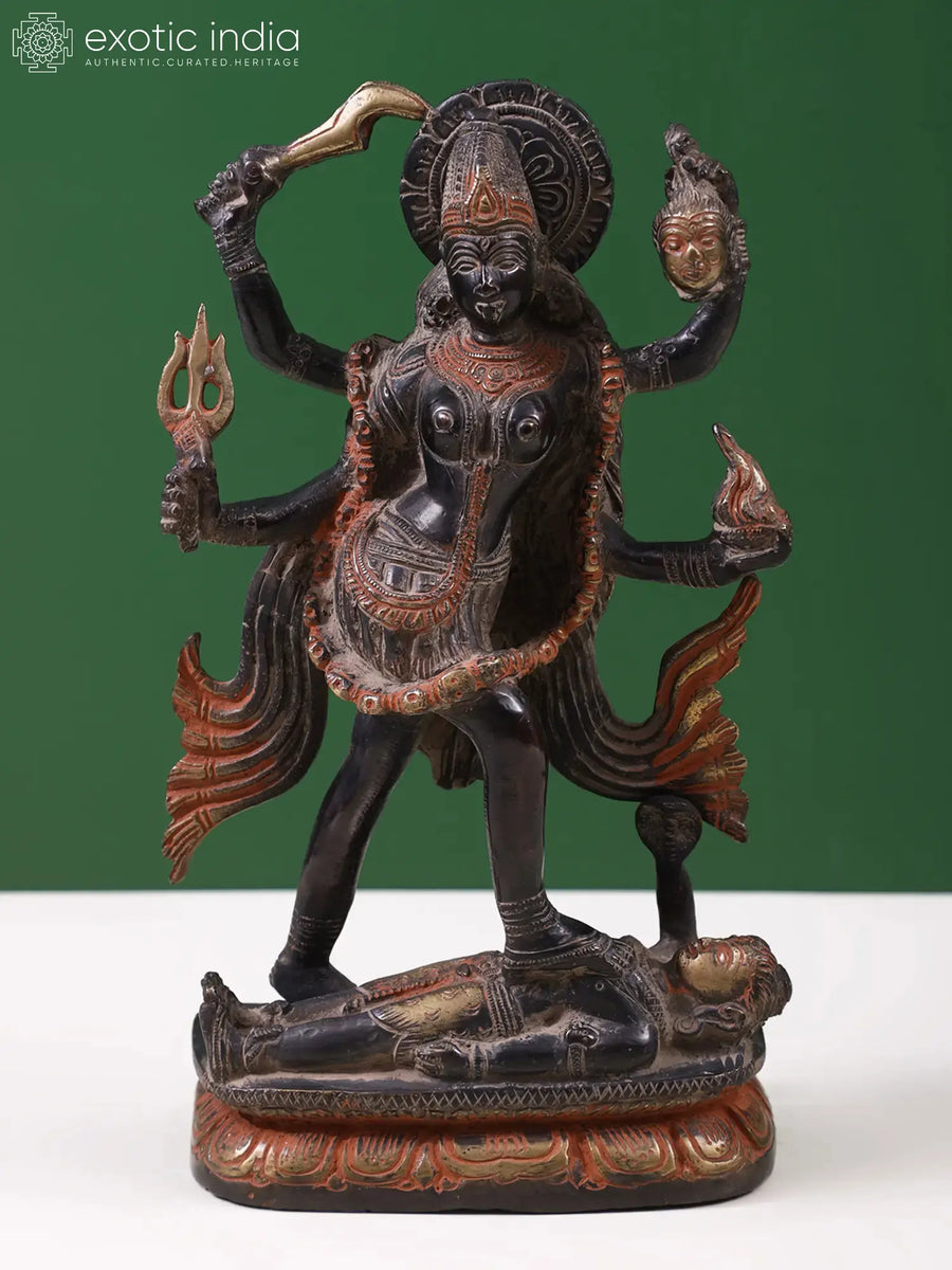 9" Goddess Kali Handmade Brass Statue