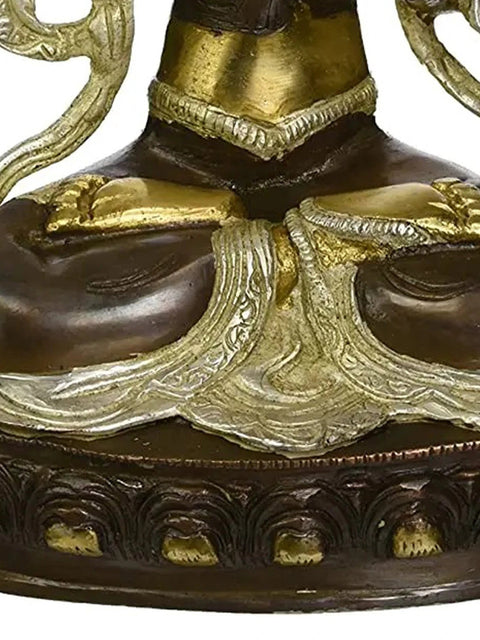 12" Manjushri - The Bodhisattva of Wisdom (Tibetan Buddhist Deity) In Brass | Handmade | Made In India