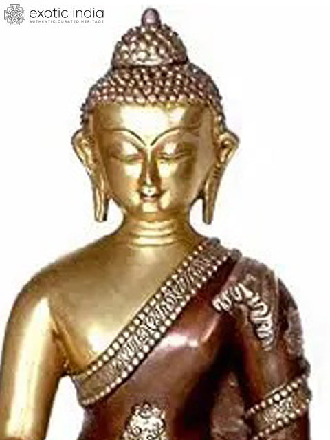 13" Buddha in Bhumisparsha Mudra In Brass | Handmade | Made In India