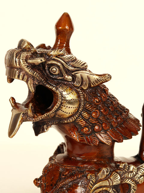 7" Brass Temple Lions (Pair)
