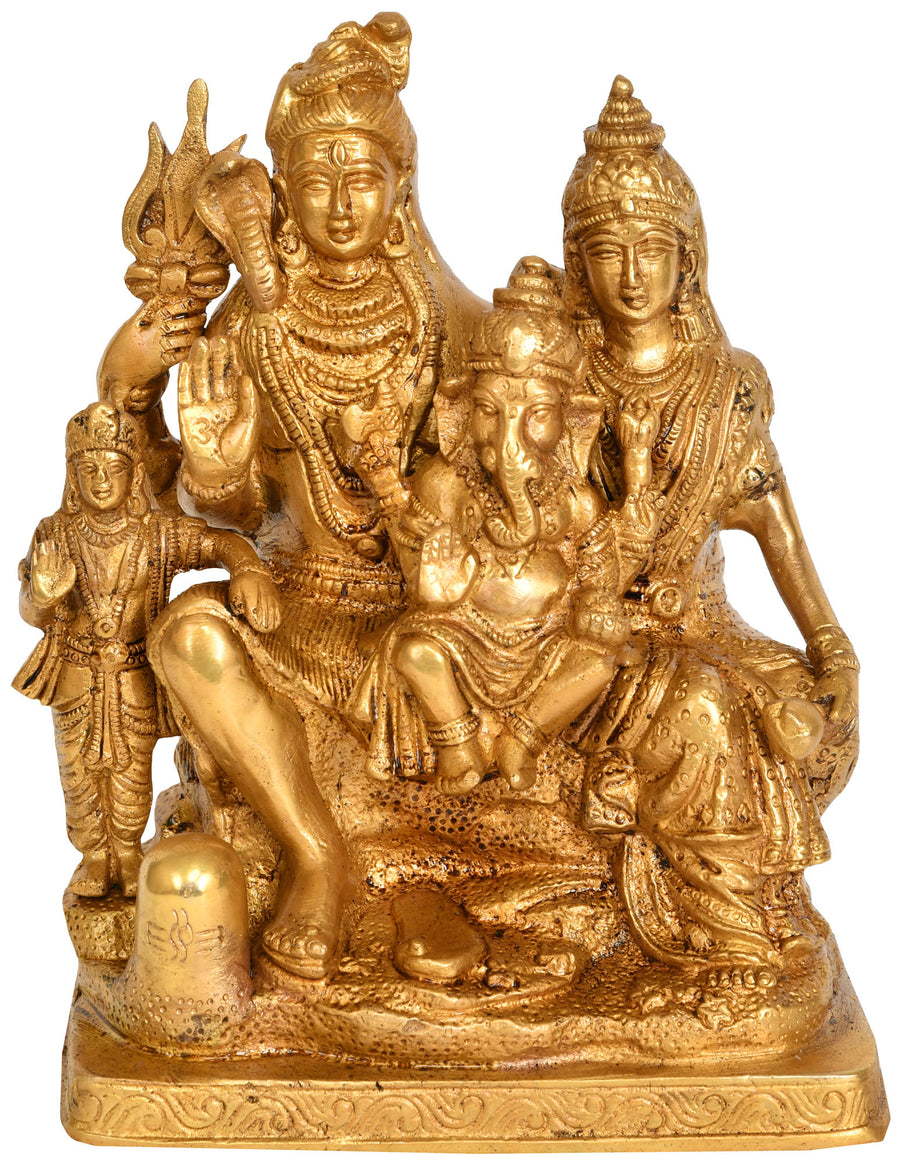 8" Shiva Parivar Brass Statue Handmade