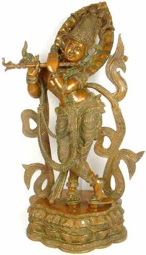 32" Large Venu Gopal Handmade Brass Statue