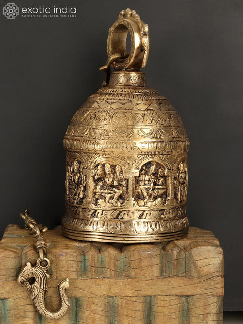 36" Nava Durga Hanging Bell In Brass | Handmade | Made In India
