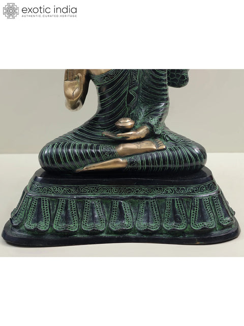 29" Large Size Buddha Under the Bodhi Tree In Brass