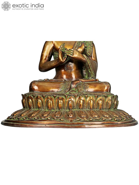 21" Lord Buddha Brass Idol Seated in Padmasana | Handmade | Made in India