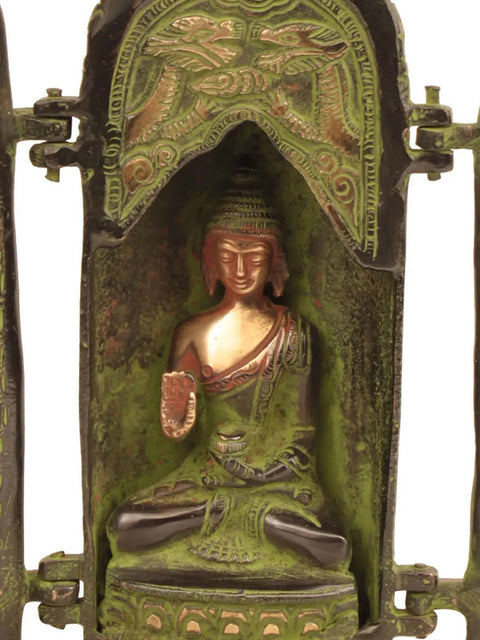 8" Compact Seated Buddha Precinct in Brass | Handmade | Made in India
