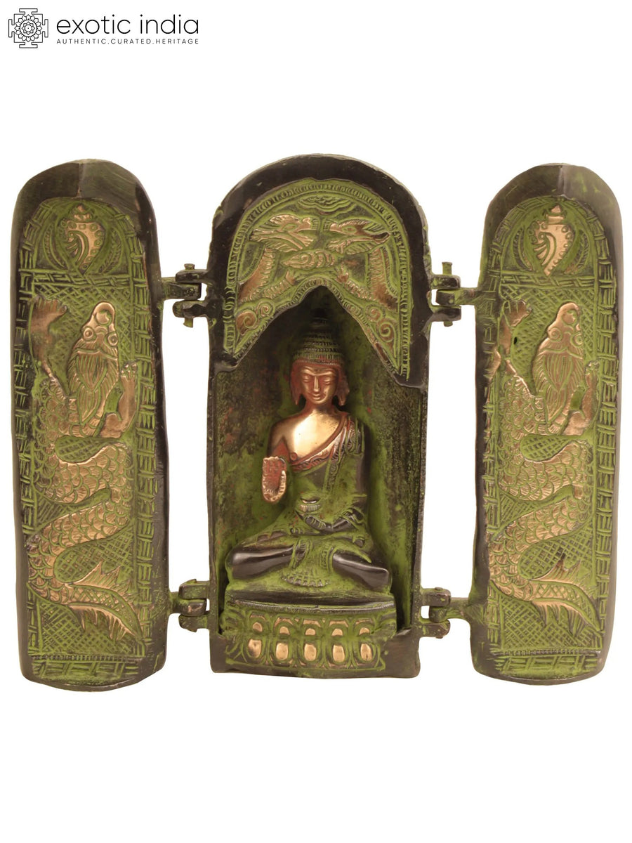 8" Handmade Seated Buddha Brass Statue for Home Decor