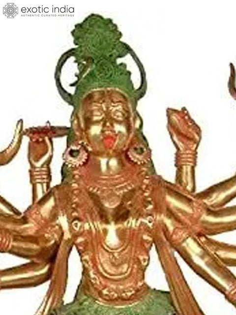 42" Large Size Goddess Kali Brass Statue | Handmade | Made in India