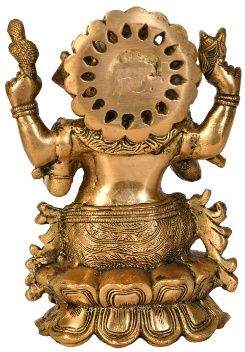 7" Kamalasana Ganesha In Brass | Handmade | Made In India