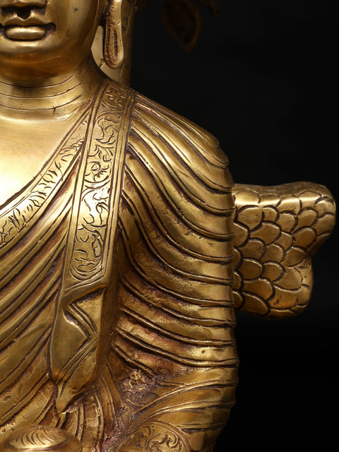 31" Large Nirvana Buddha Idol Under the Tree of Life | Handmade Buddhist Statue