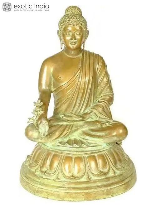 Tibetan Buddhist Medicine Buddha Handmade Brass Statue