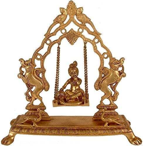 13" Bala Gopala Swing Brass Statue Handmade
