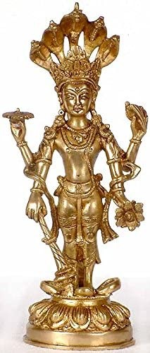 11" Handmade Nepalese Vishnu Brass Statue