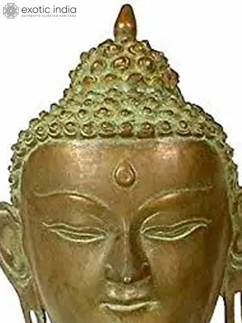 15" Buddha Bust In Brass | Handmade | Made In India