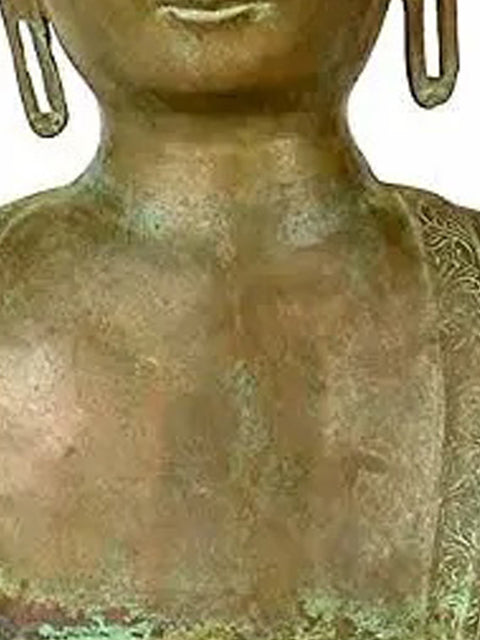 15" Buddha Bust In Brass | Handmade | Made In India