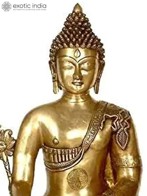 22" Large Size Medicine Buddha (Tibetan Buddhist Deity) In Brass | Handmade | Made In India