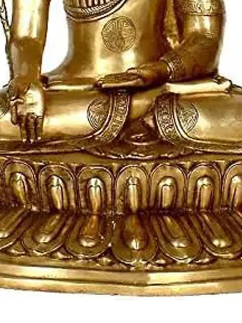22" Large Size Medicine Buddha (Tibetan Buddhist Deity) In Brass | Handmade | Made In India