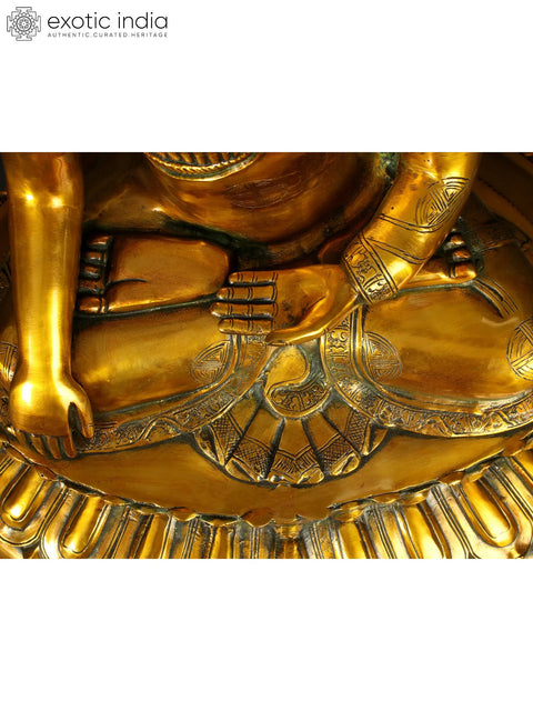 22" Large Size Buddha in Bhumisparsha Mudra In Brass | Handmade | Made In India