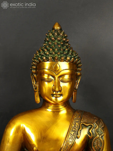 22" Large Size Buddha in Bhumisparsha Mudra In Brass | Handmade | Made In India