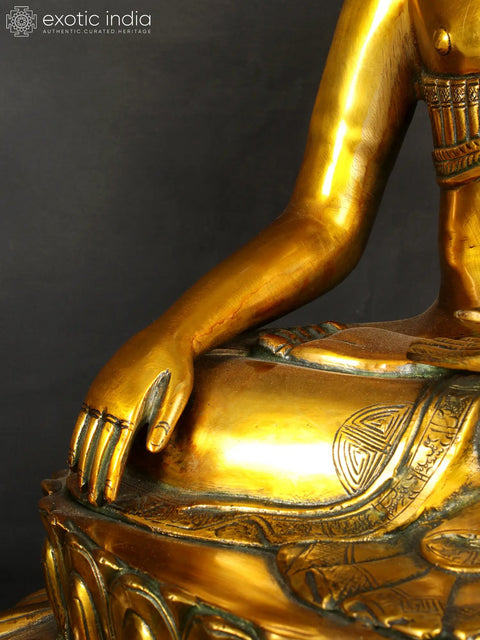 22" Large Size Buddha in Bhumisparsha Mudra In Brass | Handmade | Made In India