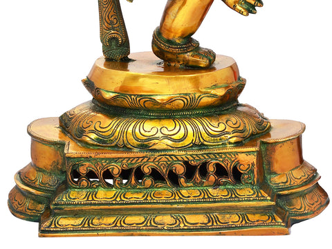 25" Dancing Ganesha In Brass | Handmade | Made In India
