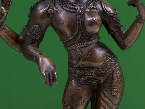 15" Standing Ardhanarishvara Brass Idol | Shiva-Shakti Statue