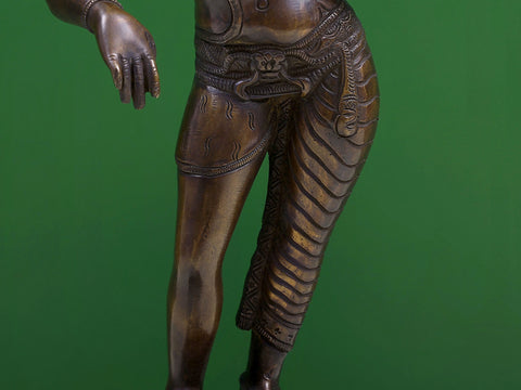 15" Standing Ardhanarishvara Brass Idol | Shiva-Shakti Statue
