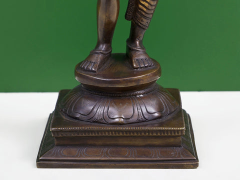 15" Standing Ardhanarishvara Brass Idol | Shiva-Shakti Statue