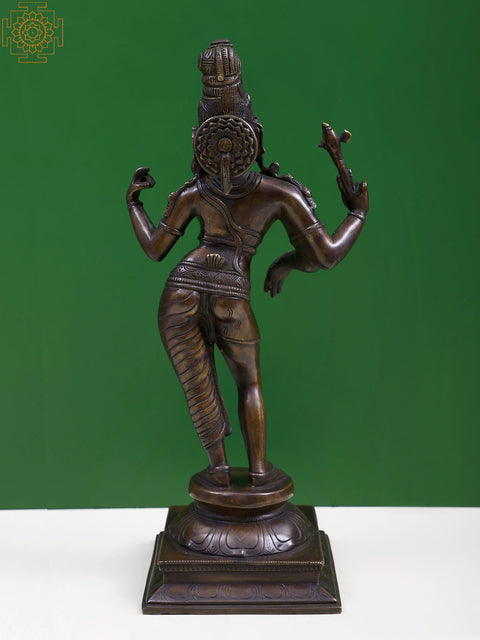15" Standing Ardhanarishvara Brass Idol | Shiva-Shakti Statue
