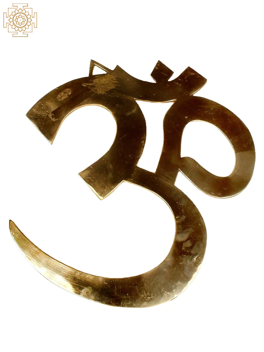 Om Symbol Brass Statue for Home Decor