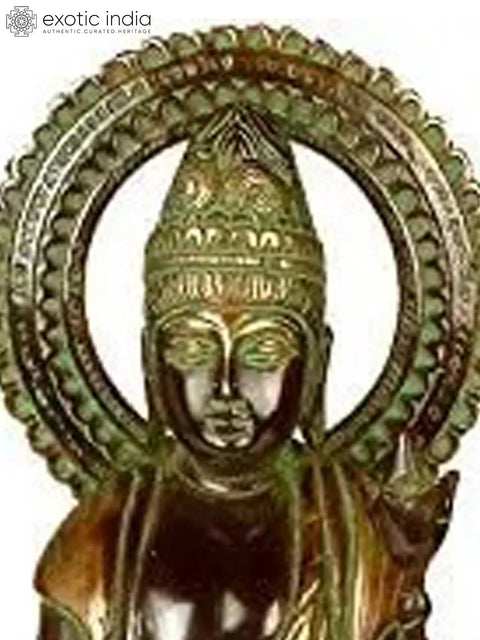 15" Japanese Buddha In Brass | Handmade | Made In India