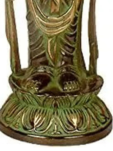 15" Japanese Buddha In Brass | Handmade | Made In India