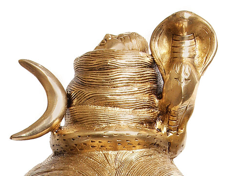 15" Lord Shiva Brass Statue Ð The Inspiring Yogi  | Handmade Home Temple Idol