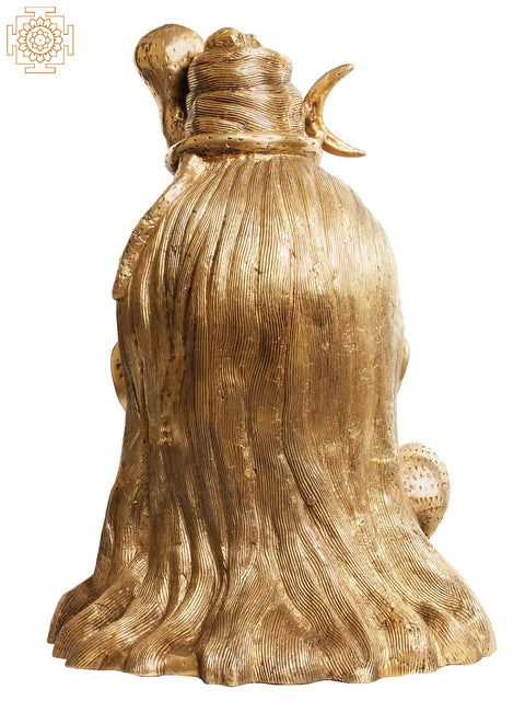 15" Lord Shiva Brass Statue – The Inspiring Yogi  | Handmade Home Temple Idol