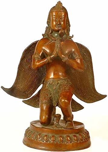 13" Handmade Brass Garuda Bird Statue for Home Decor