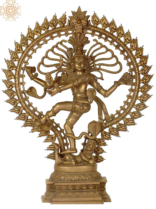 25" Large Handmade Nataraja Brass Statue for Home Decor