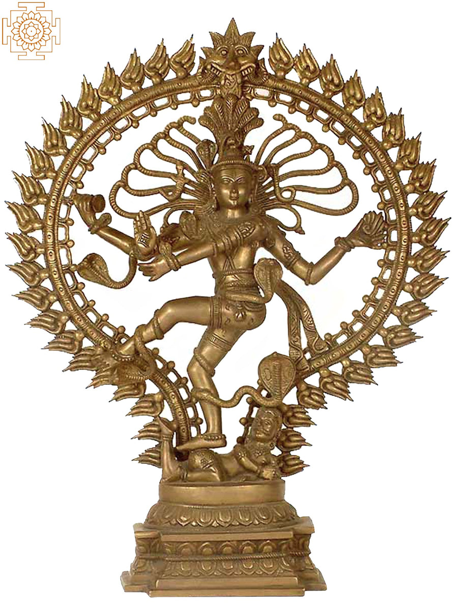 25" Large Handmade Nataraja Brass Statue for Home Decor