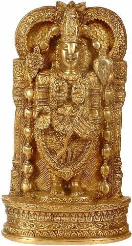 12" Balaji Lord of Seven Hills Handmade Brass Statue