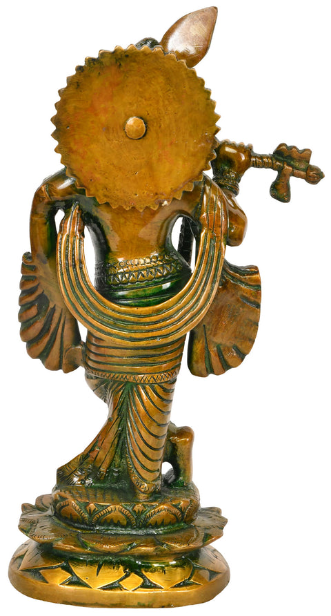11" Murli Krishna In Brass | Handmade | Made In India