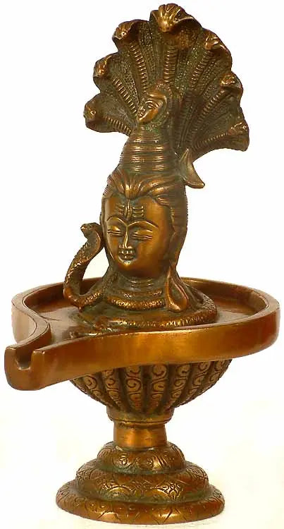 10" Shiva Linga Handcrafted Brass Idol for Pooja