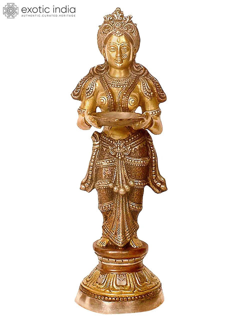 23" Deeplakshmi In Brass | Handcrafted In India